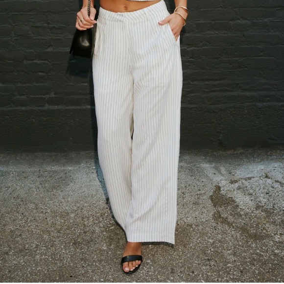 Vici “Minimal Must” White Wide Leg Pants High Waisted NWT - Picture 3 of 7